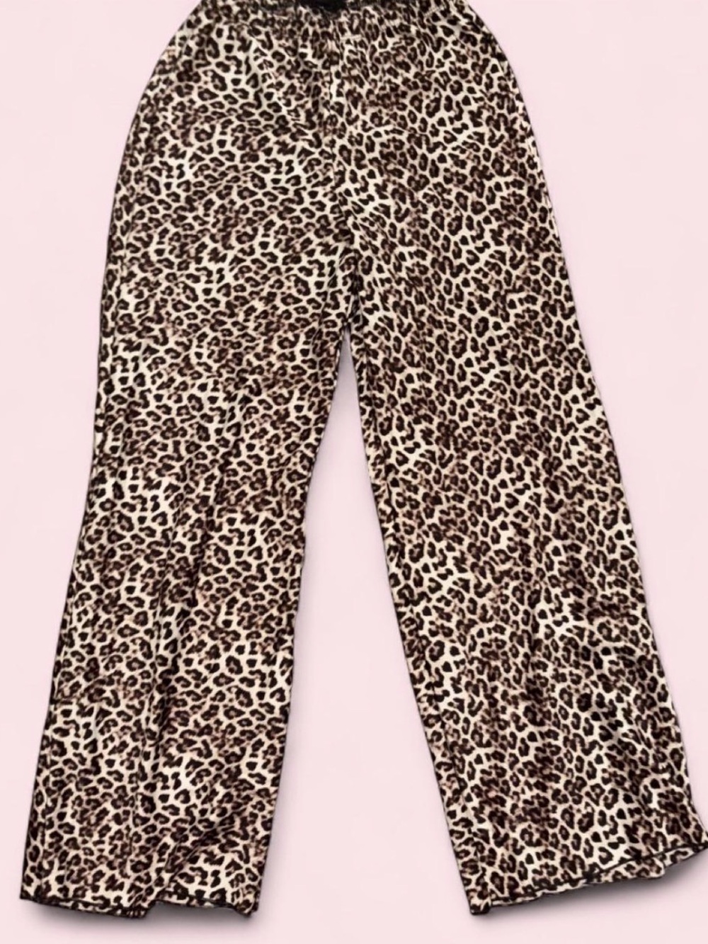 See You Monday Girls' Leopard Print Wide-Leg Leggings - Brown/Cream